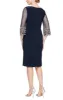 Short Matte Jersey Surplice Neckline Dress with Knot Front Detail & Embellished Sleeves sold by Alex Evenings