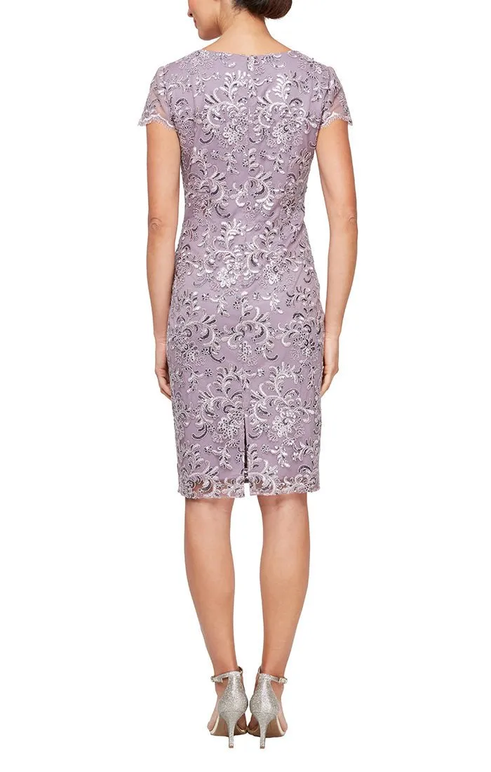 Regular - Embroidered Sheath Dress with Square Neckline sold by Alex Evenings product image thumbnail 2