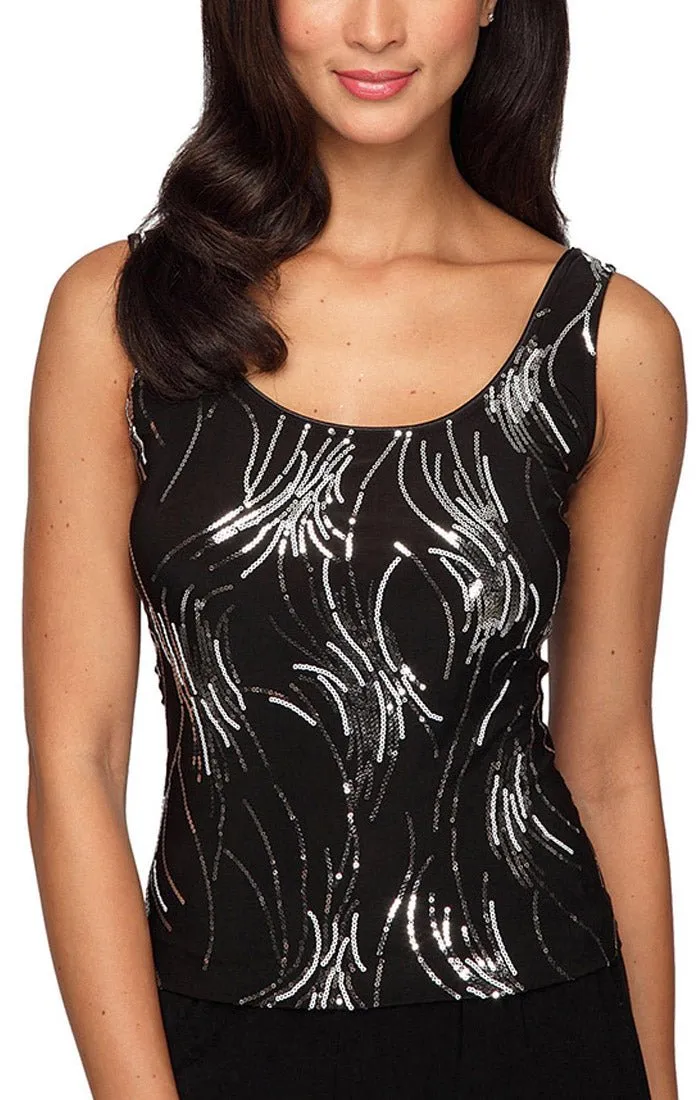 Fireworks Sequin Twinset with Mandarin Neck Collar sold by Alex Evenings product image thumbnail 2