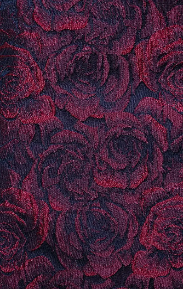 3/4 Sleeve Printed Jacquard Blouse with Asymmetric Hem & Decorative Closure sold by Alex Evenings product image thumbnail 3