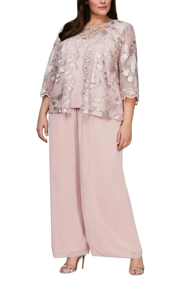 Plus Straight Leg Chiffon Pant sold by Alex Evenings product image thumbnail 4