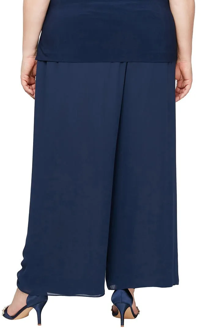Plus Straight Leg Chiffon Pant sold by Alex Evenings product image thumbnail 2