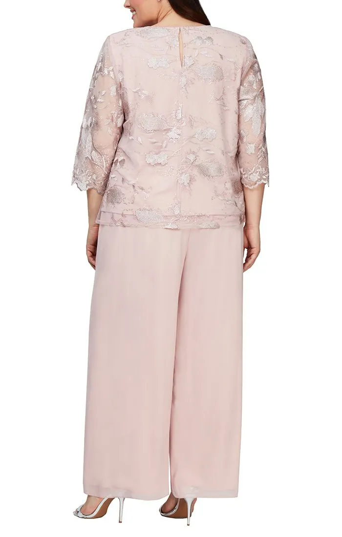 Plus Straight Leg Chiffon Pant sold by Alex Evenings product image thumbnail 5