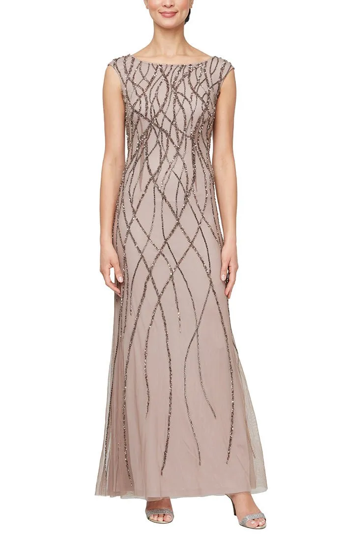 Regular - Long Sleeveless Hand-Beaded Gown sold by Alex Evenings