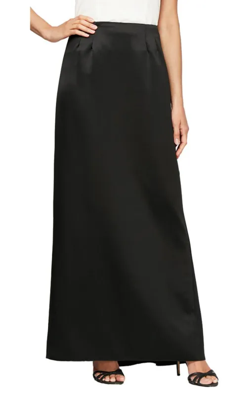 Long Satin Skirt with Fishtail Back Detail sold by Alex Evenings