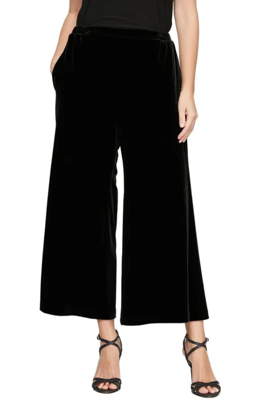 Regular - Wide Leg Cropped Velvet Pant sold by Alex Evenings