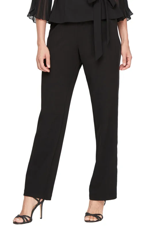 Petite Satin Tuxedo Stripe Crepe Pant sold by Alex Evenings