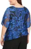 Plus 3/4 Sleeve Chiffon Printed Blouse With Illusion Sleeves and Asymmetric Triple Tier Hem sold by Alex Evenings