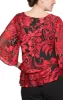 Plus 3/4 Sleeve Chiffon Printed Blouse With Illusion Sleeves and Asymmetric Triple Tier Hem sold by Alex Evenings