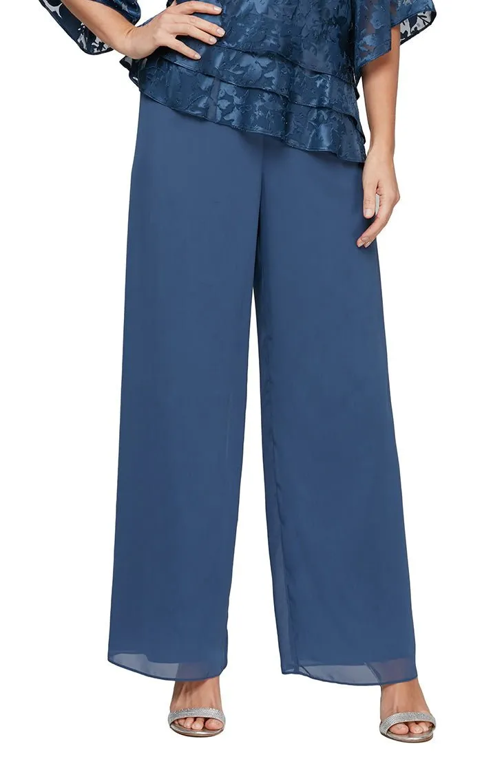Regular - Straight Leg Chiffon Pant sold by Alex Evenings
