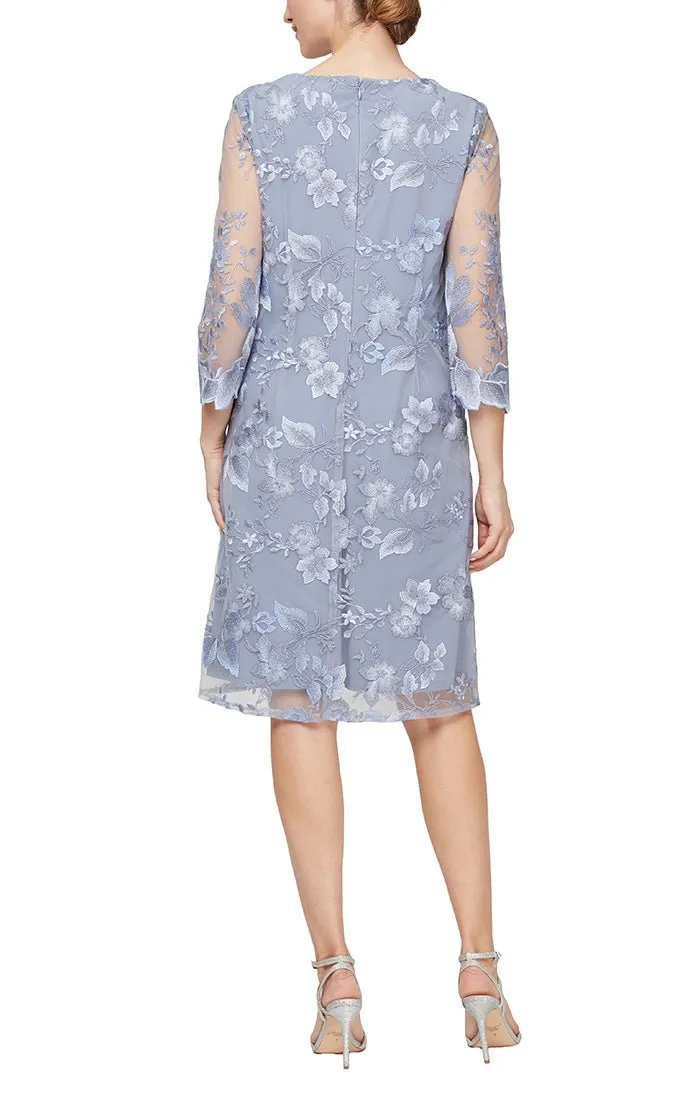 Regular - Elongated Lace Mock Jacket with Jersey Sheath Dress sold by Alex Evenings product image thumbnail 2