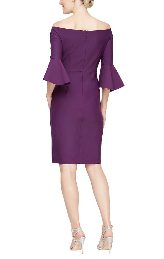 Regular - Contour Off-the-Shoulder Party Dress with Bell Sleeves sold by Alex Evenings product image thumbnail 2