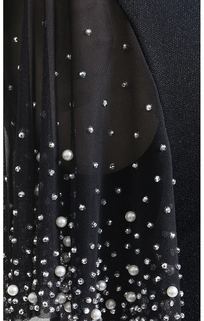 Petite Metallic Knit Heat Set Illusion Flutter Sleeve Blouse sold by Alex Evenings product image thumbnail 3