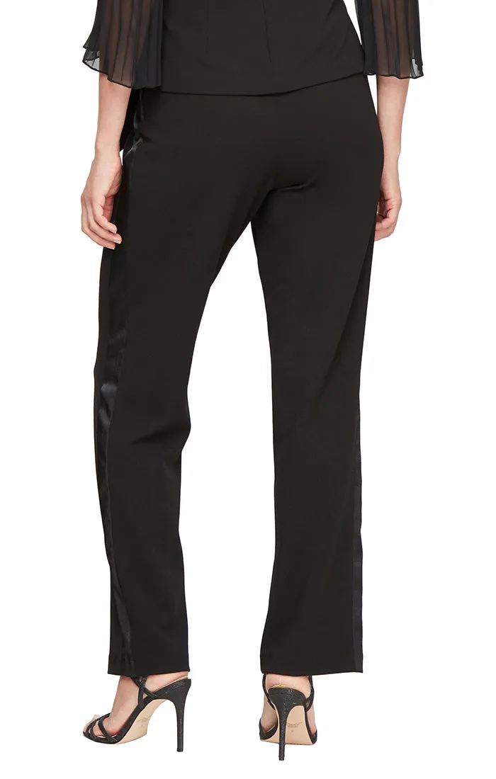 Satin Tuxedo Stripe Crepe Pant sold by Alex Evenings product image thumbnail 2