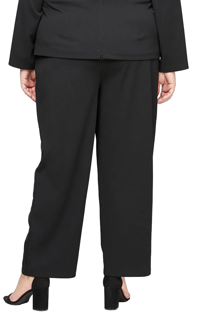 Plus Two-Piece Plus Crepe Tuxedo Pantsuit sold by Alex Evenings product image thumbnail 4