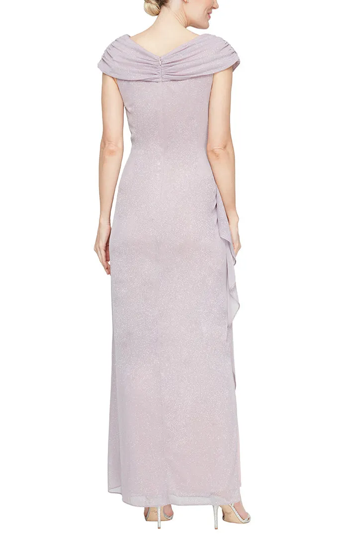 Plus L-Neck Dress with Embellished Ruched Neckline sold by Alex Evenings product image thumbnail 2