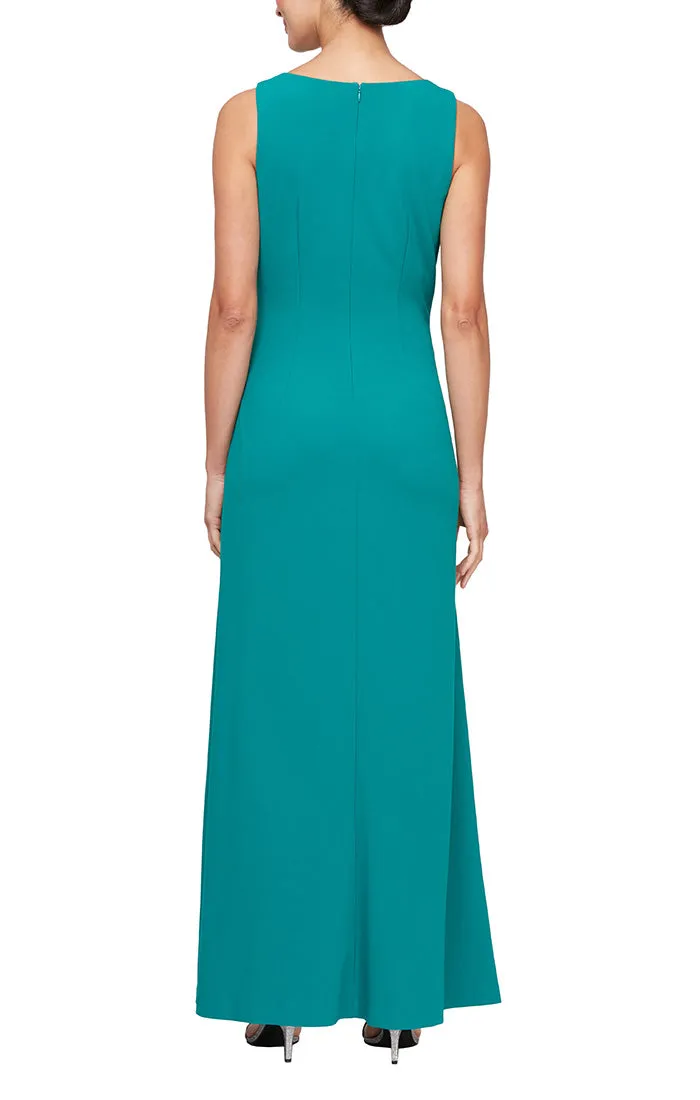 Long Sleeveless Dress with Embellished 3-D Flower Detail on Bodice sold by Alex Evenings product image thumbnail 2