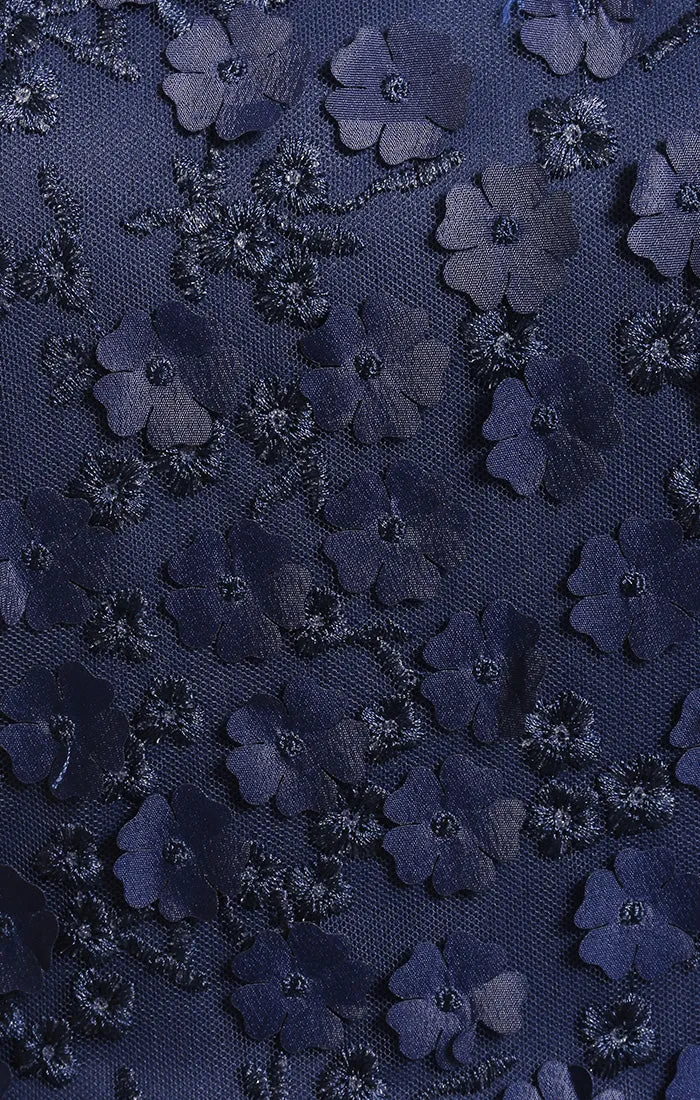 3-D Flower Party Dress with Illusion Neckline and Sleeves sold by Alex Evenings product image thumbnail 3