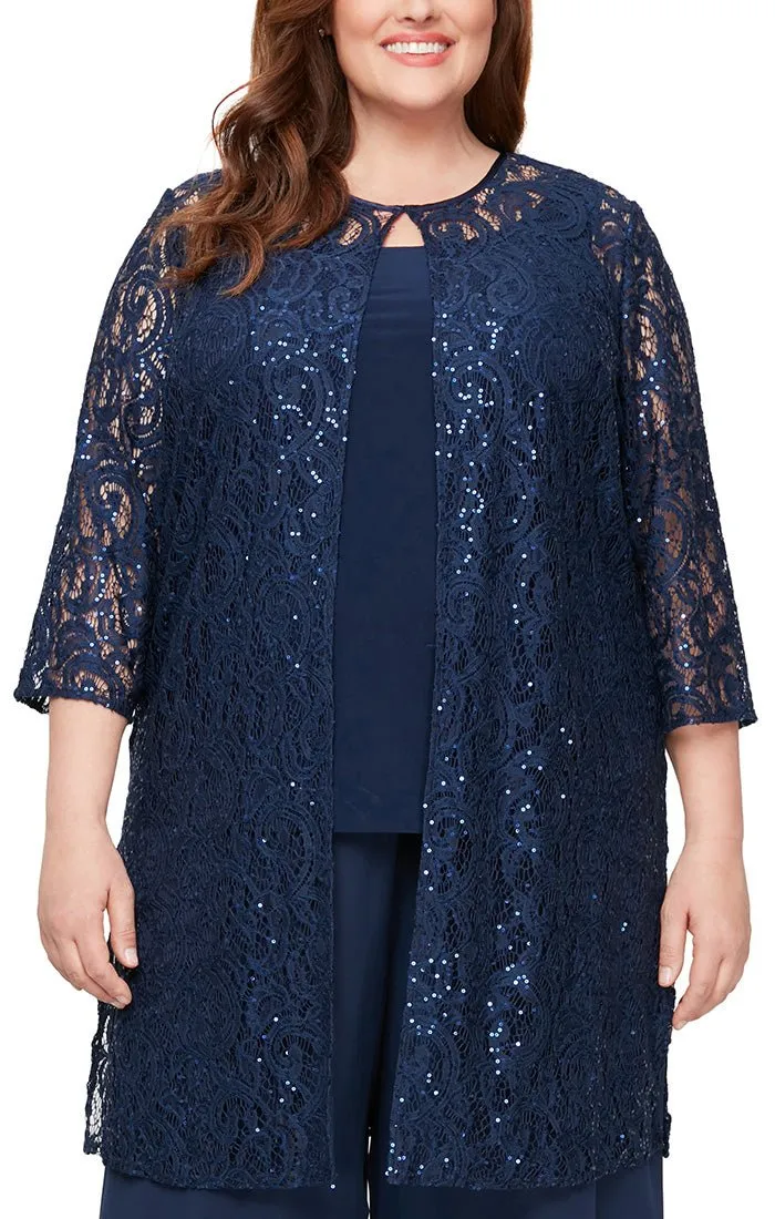 Plus - Twinset with Scoop Neck Tank & Illusion Duster Jacket sold by Alex Evenings