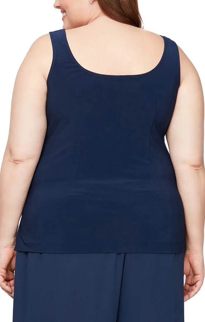 Plus - Twinset with Scoop Neck Tank & Illusion Duster Jacket sold by Alex Evenings product image thumbnail 4