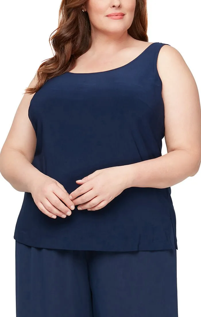 Plus - Twinset with Scoop Neck Tank & Illusion Duster Jacket sold by Alex Evenings product image thumbnail 2