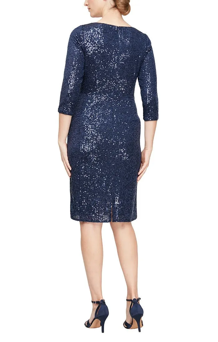 Regular - Sequin Sheath Dress with Knot Front Detail sold by Alex Evenings product image thumbnail 2