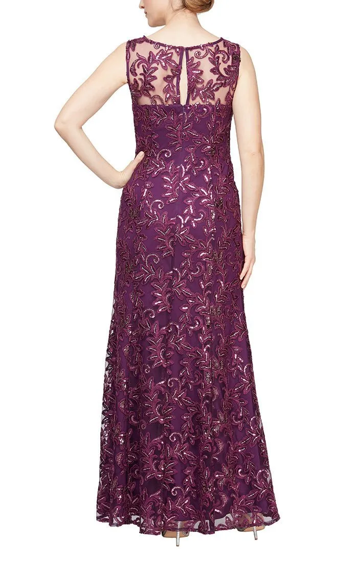 Regular - Embroidered Tulle Gown with Sweetheart Illusion Neckline & Matching Shawl sold by Alex Evenings product image thumbnail 2