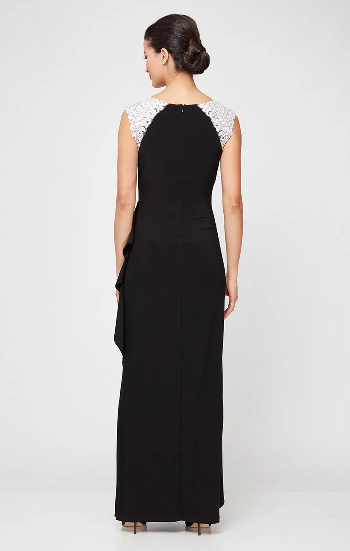 Petite - Sleeveless Jersey Gown with Embroidered Shoulder Detail sold by Alex Evenings product image thumbnail 2