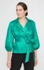 Petite Taffeta Tie Blouse & Slim Crepe Pant sold by Alex Evenings