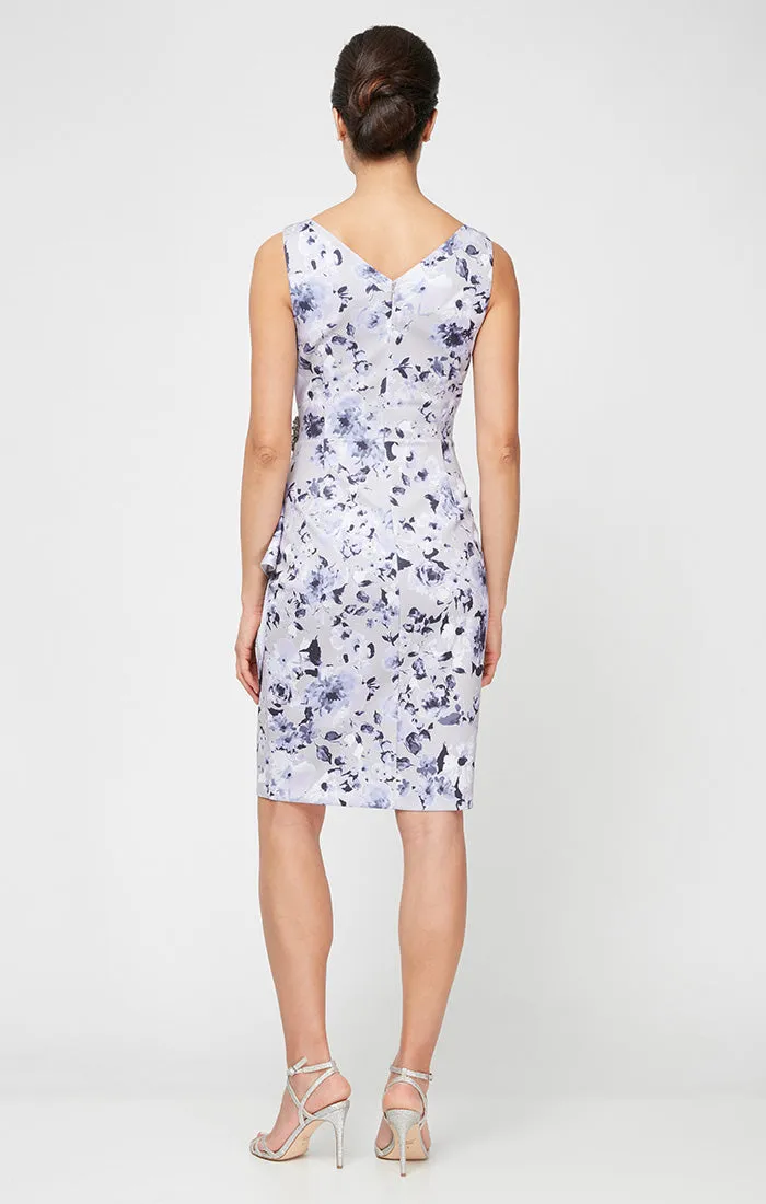 Floral Stretch Crepe Party Dress with Surplice Neckline & Embellishment at Hip sold by Alex Evenings product image thumbnail 2