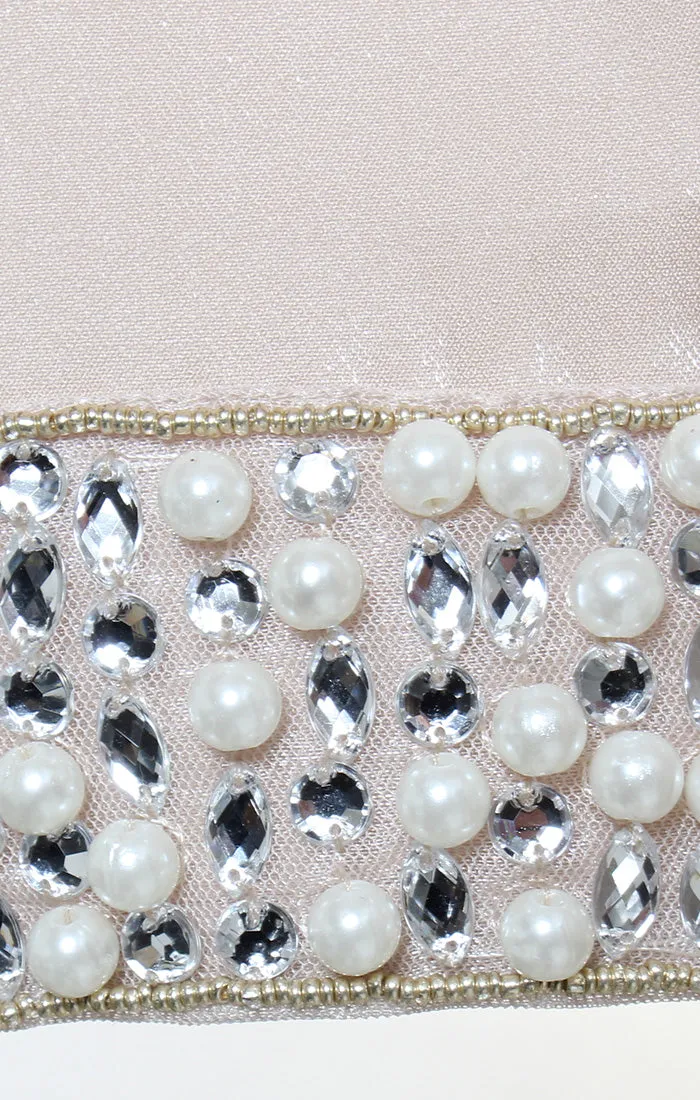 3/4 Sleeve Stretch Shimmer Blouse with Beaded Cuffs and Center Front Button Closure sold by Alex Evenings product image thumbnail 2