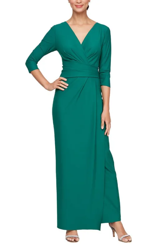 Regular - Compression Column Dress with Tucking Detail at Waist sold by Alex Evenings