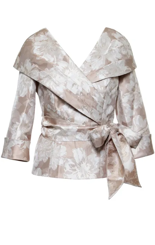 Petite Printed Jacquard Knit Side Closure Blouse with Bubble Hem Sleeves sold by Alex Evenings