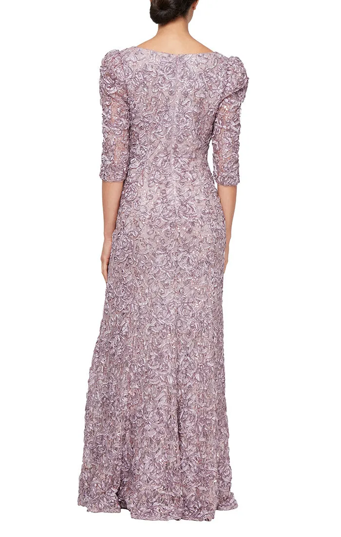 Petite Sleeveless V-Neck Dress with Soutache Skirt and Jersey Bodice sold by Alex Evenings product image thumbnail 2