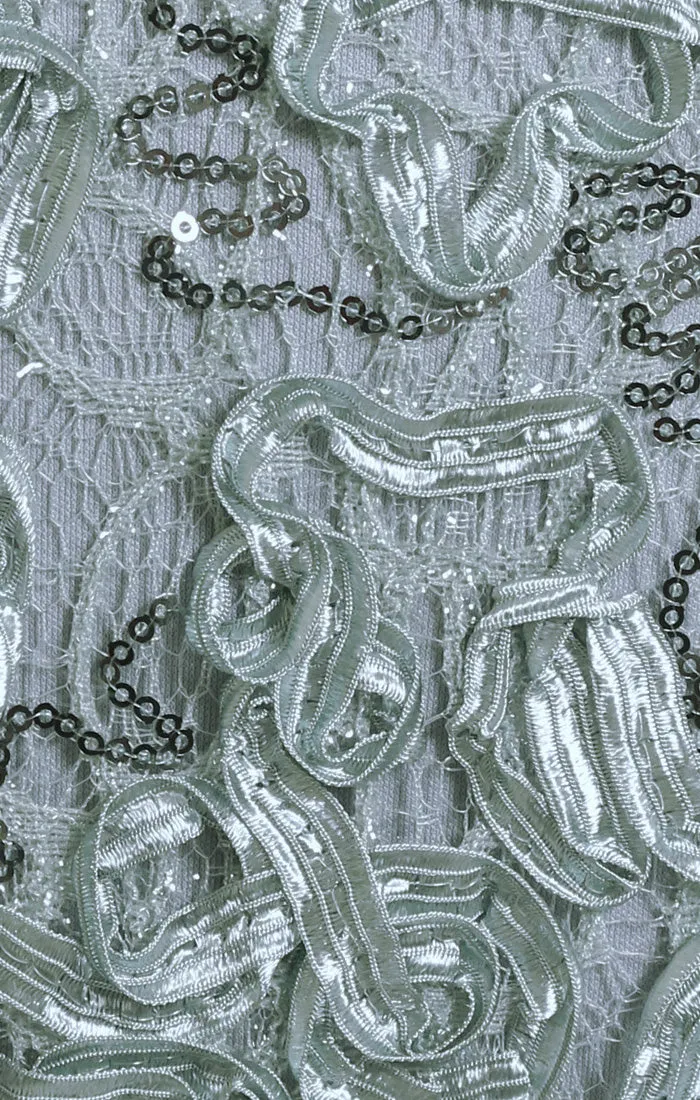 Long Soutache Sweetheart Neckline Dress With Cap Sleeves and Shawl sold by Alex Evenings product image thumbnail 4