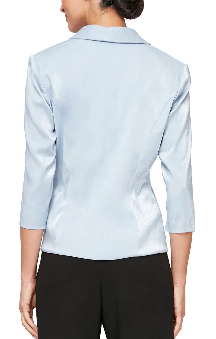 Plus 3/4 Sleeve Side Closure Blouse with Collar and Decorative Closure sold by Alex Evenings product image thumbnail 2