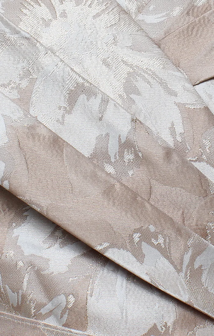 Regular - 3/4 Sleeve Printed Jacquard Blouse with Portrait Collar Neckline, Cuff Detail and Tie Waist sold by Alex Evenings product image thumbnail 2