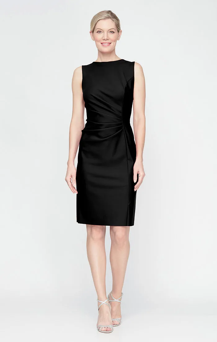 Regular - Sleeveless Sheath Compression Dress with Bow Back Detail sold by Alex Evenings