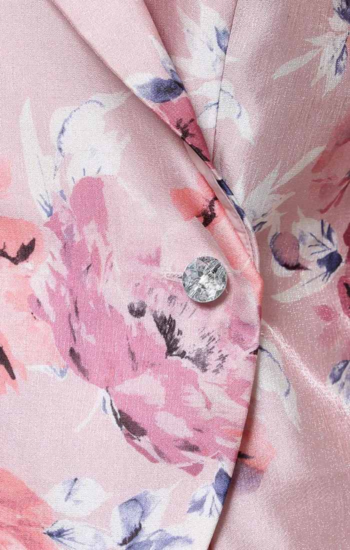 Petite 3/4 Sleeve Printed Organza Side Closure Blouse with Illusion Sleeves sold by Alex Evenings product image thumbnail 2