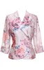 Petite 3/4 Sleeve Printed Organza Side Closure Blouse with Illusion Sleeves sold by Alex Evenings