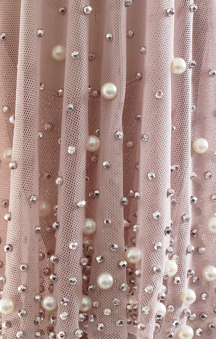 Petite Long Embellished Flutter Sleeve Metallic Knit Dress With Ruched Waist Detail and Front Slit sold by Alex Evenings product image thumbnail 3