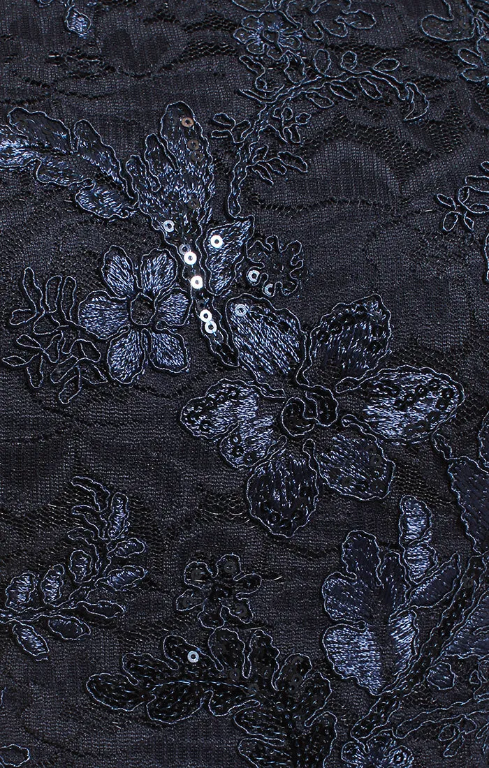 Long Embroidered Lace Off the Shoulder Dress with Gathered Detail Mesh Skirt and Embellishment Detail sold by Alex Evenings product image thumbnail 2