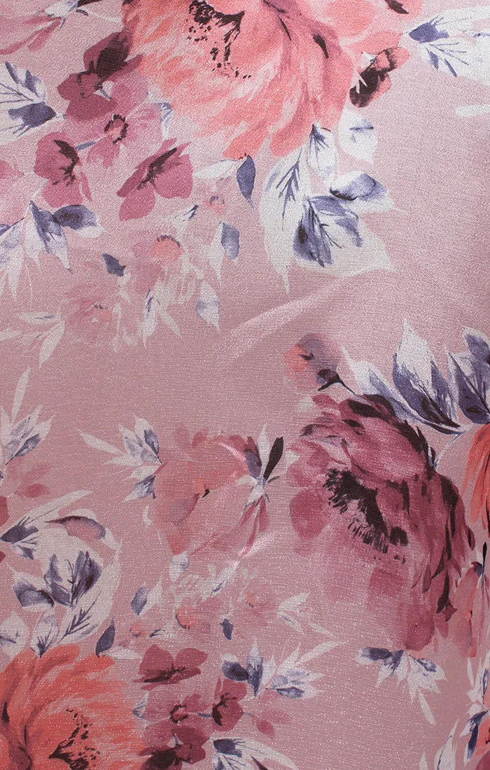 Petite Long Printed Shimmer Organza Off the Shoulder Dress with Tie Belt sold by Alex Evenings product image thumbnail 3