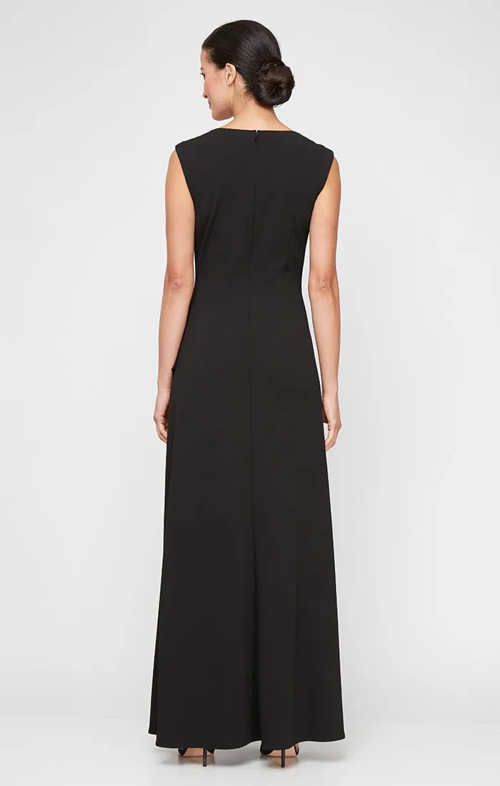 Long Square Neck Dress with Cascade Ruffle Detail sold by Alex Evenings product image thumbnail 2