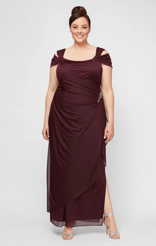 Plus- Camille Cowl Neck Gown sold by Alex Evenings