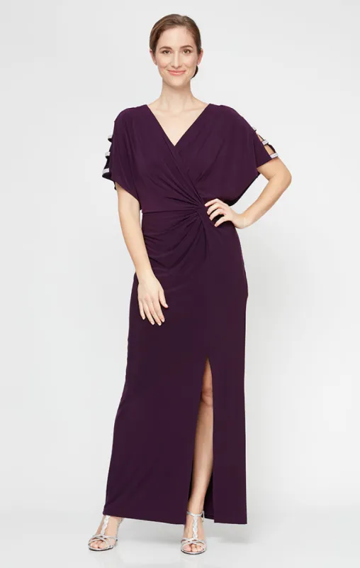 Regular - Fiona Embellished Sleeve Jersey Dress sold by Alex Evenings
