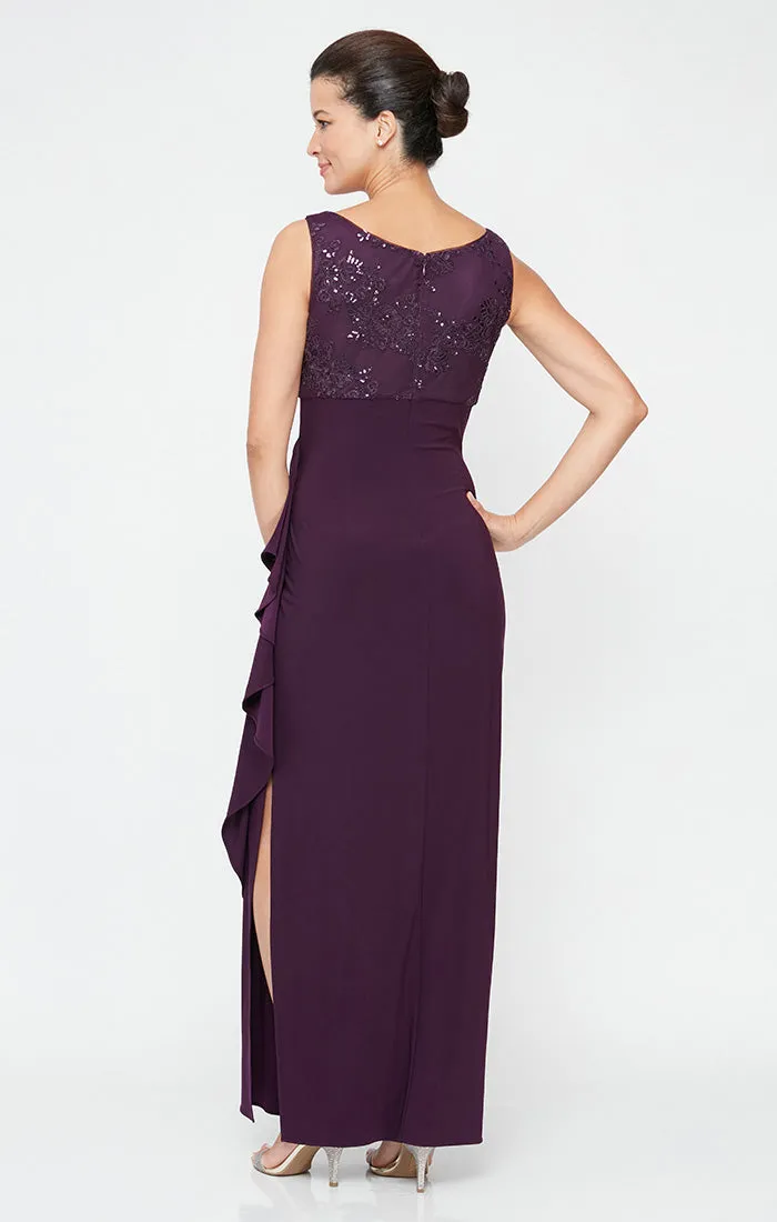 Regular - Empire Waist Embroidered Jacket Dress with Hook Neck Closure Jacket sold by Alex Evenings product image thumbnail 3