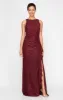 Regular - Long Sleeveless Lace Dress with Cascade Ruffle Front Slit Detail sold by Alex Evenings