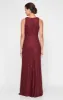 Regular - Long Sleeveless Lace Dress with Cascade Ruffle Front Slit Detail sold by Alex Evenings