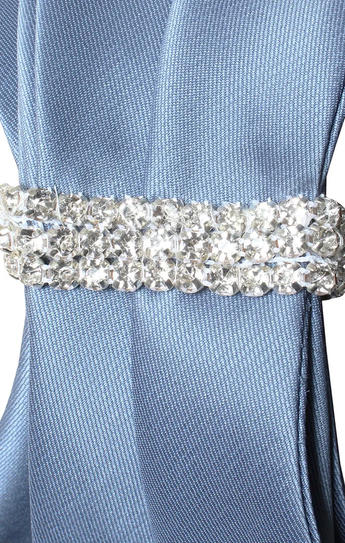 *Long One Shoulder Fit and Flare Dress with Embellished Bow Shoulder Detail sold by Alex Evenings product image thumbnail 4